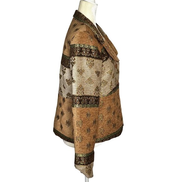 Vintage Courtenay Tapestry Blazer Fall Floral Jacquard Jacket Sz 12 - Picture 4 of 10